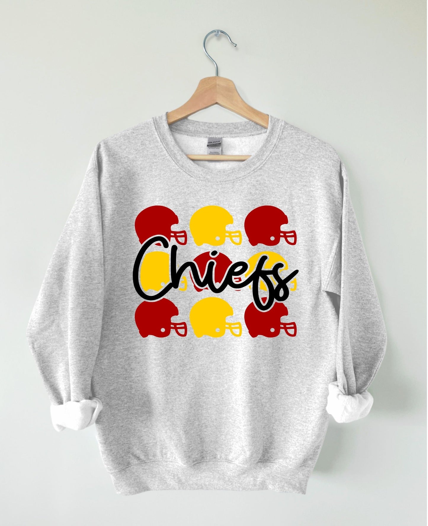 Chiefs Helmets Ash Grey Sweatshirt