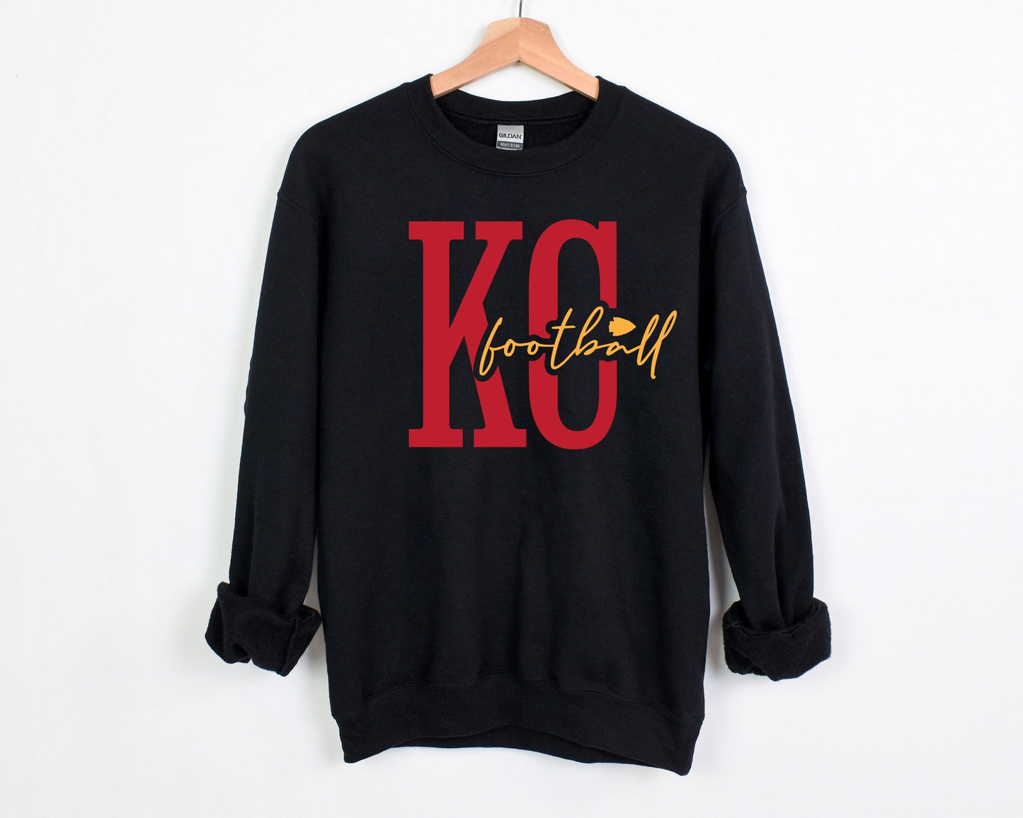 *DTF* KC Football Black Sweatshirt