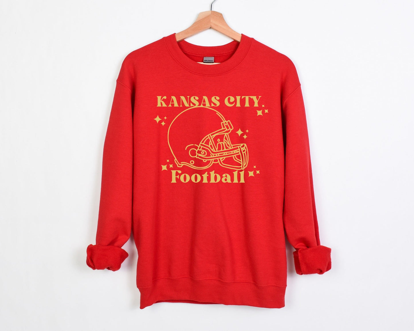 *DTF* Kansas City Football Retro Red Sweatshirt