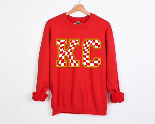 *DTF* KC Gold Patch Red Sweatshirt