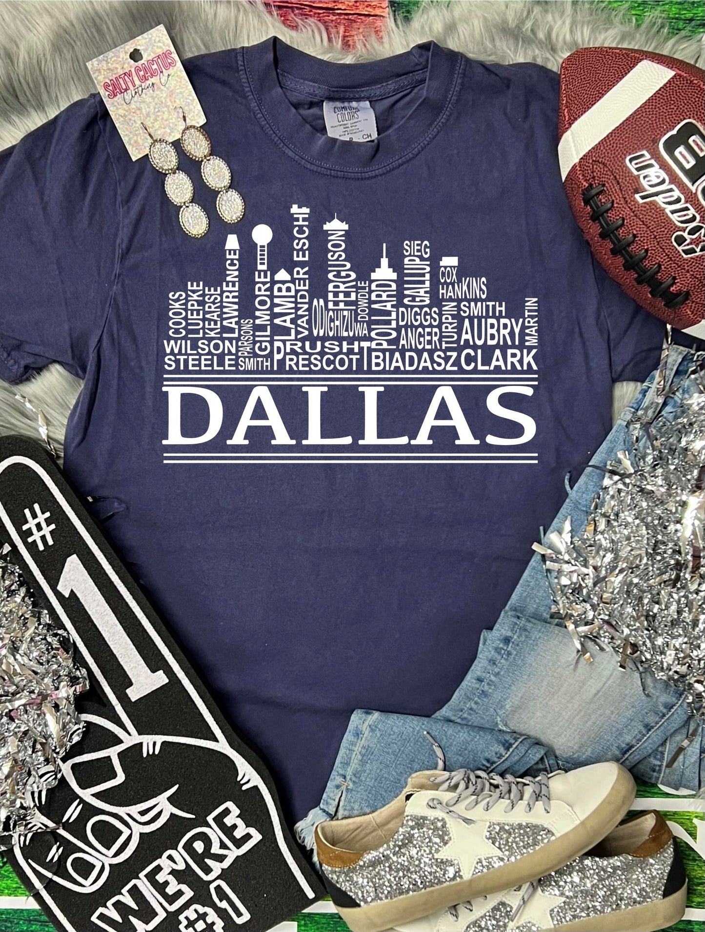 *DTG* Dallas Cowboys Skyline Navy Comfort Color