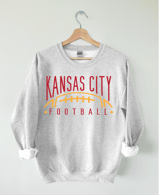 Kansas City Football Thin Ash Grey Sweatshirt