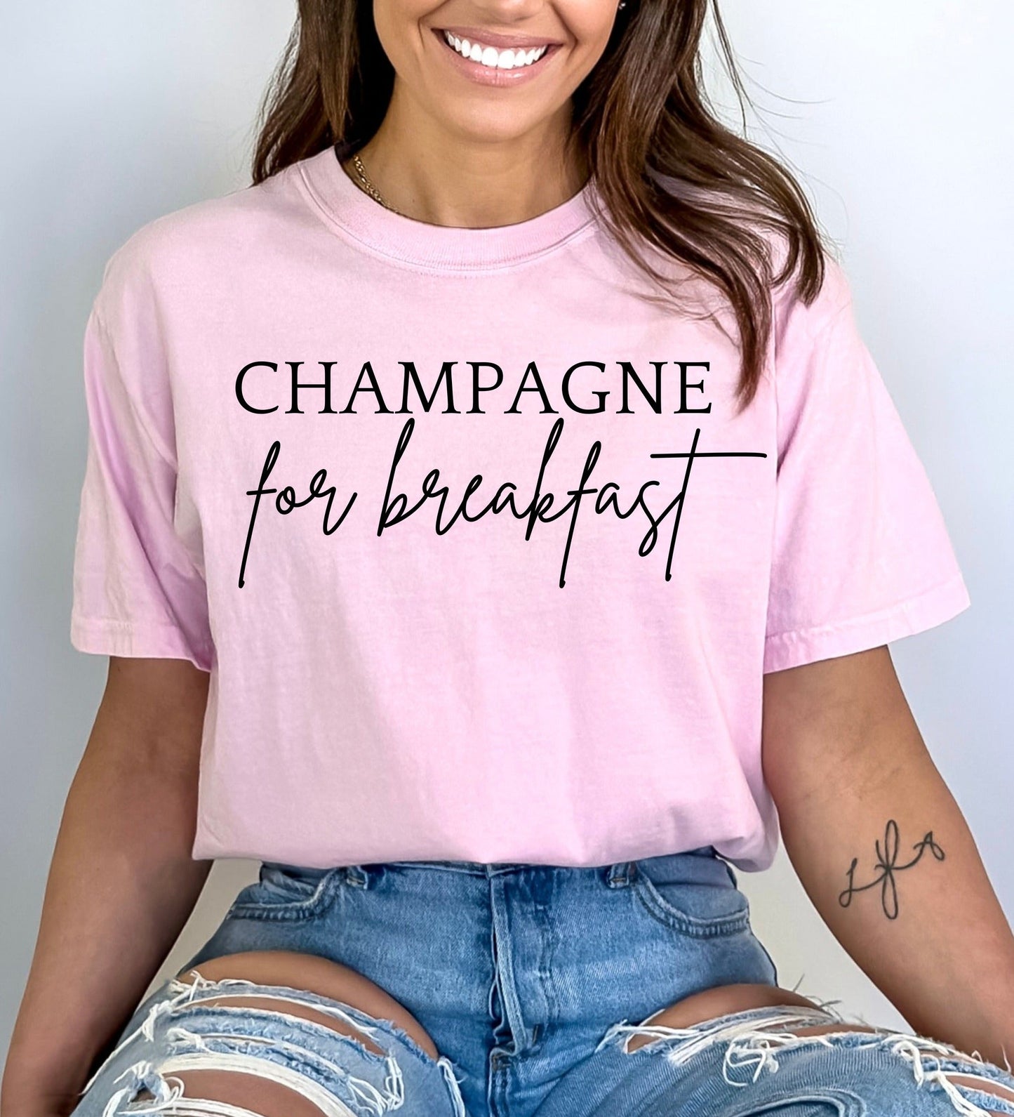 *DTF* Champagne for Breakfast Blossom Comfort Color