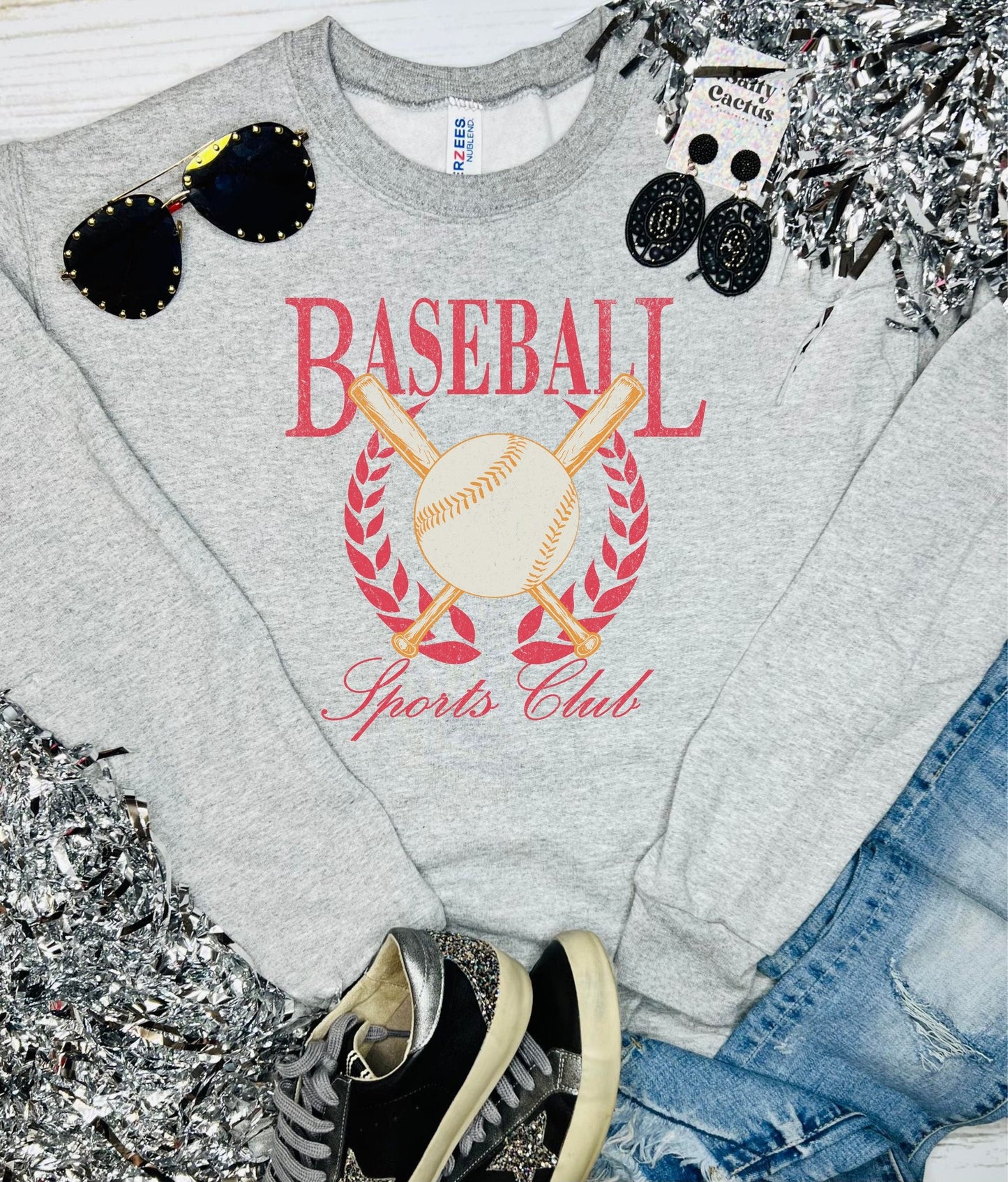 *DTG* Baseball Sports Club Ash grey Sweatshirt