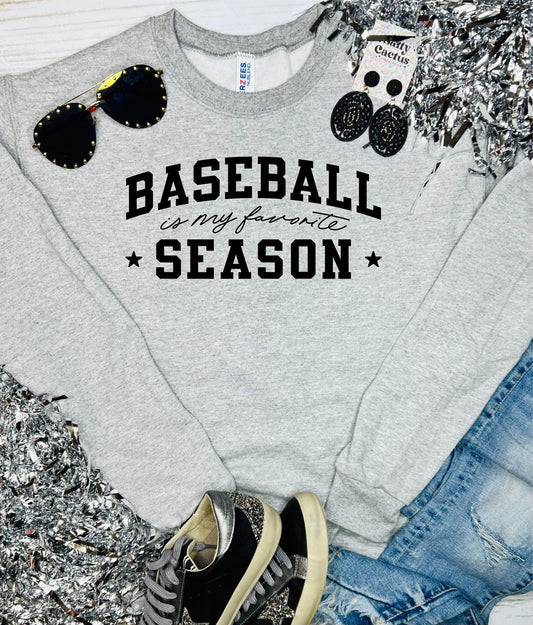 Baseball Season is my favorite season Retro Ash grey Sweatshirt