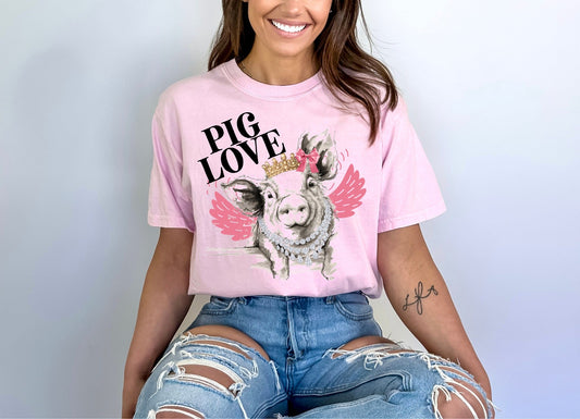 *DTF* Pig Love Blossom Comfort Color