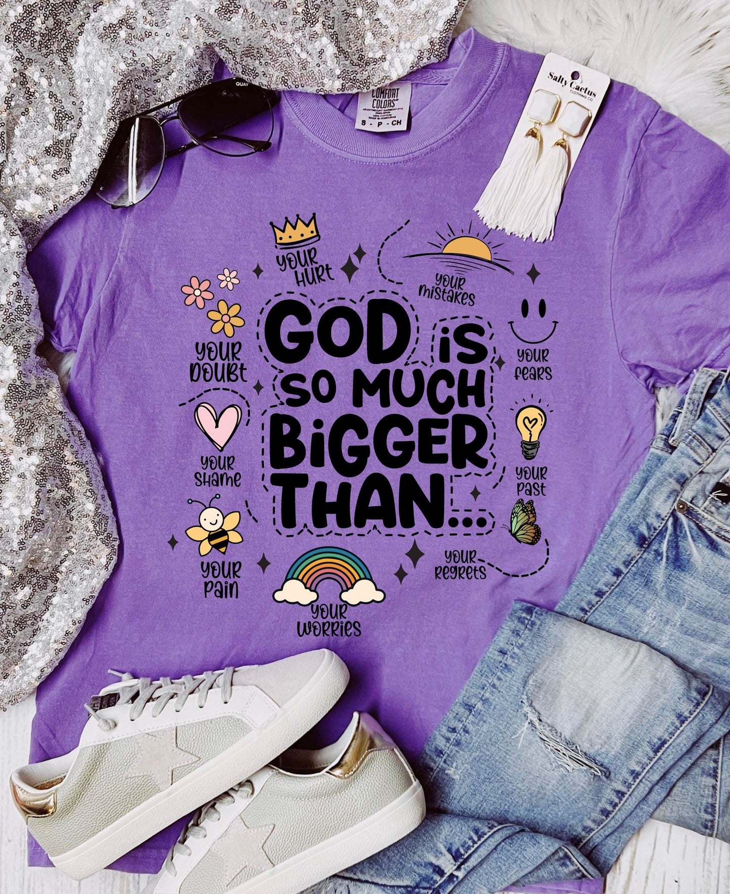 *DTF* God Is So Much Bigger Than Violet Comfort Color