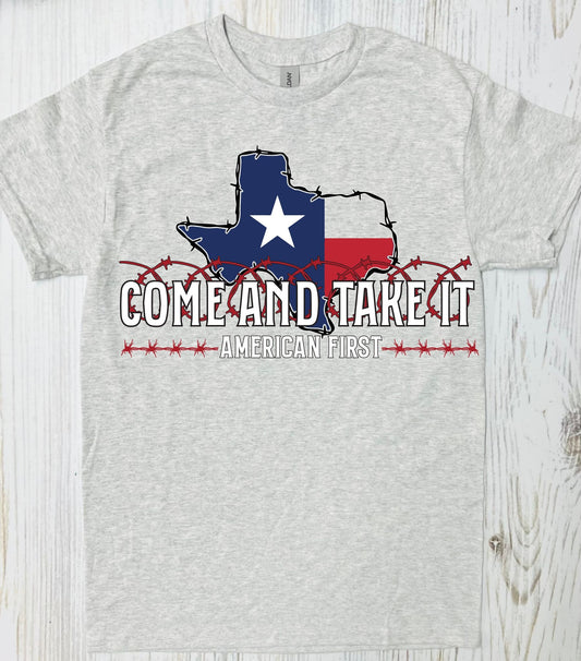 Come and Take it American First Ash Grey Tee