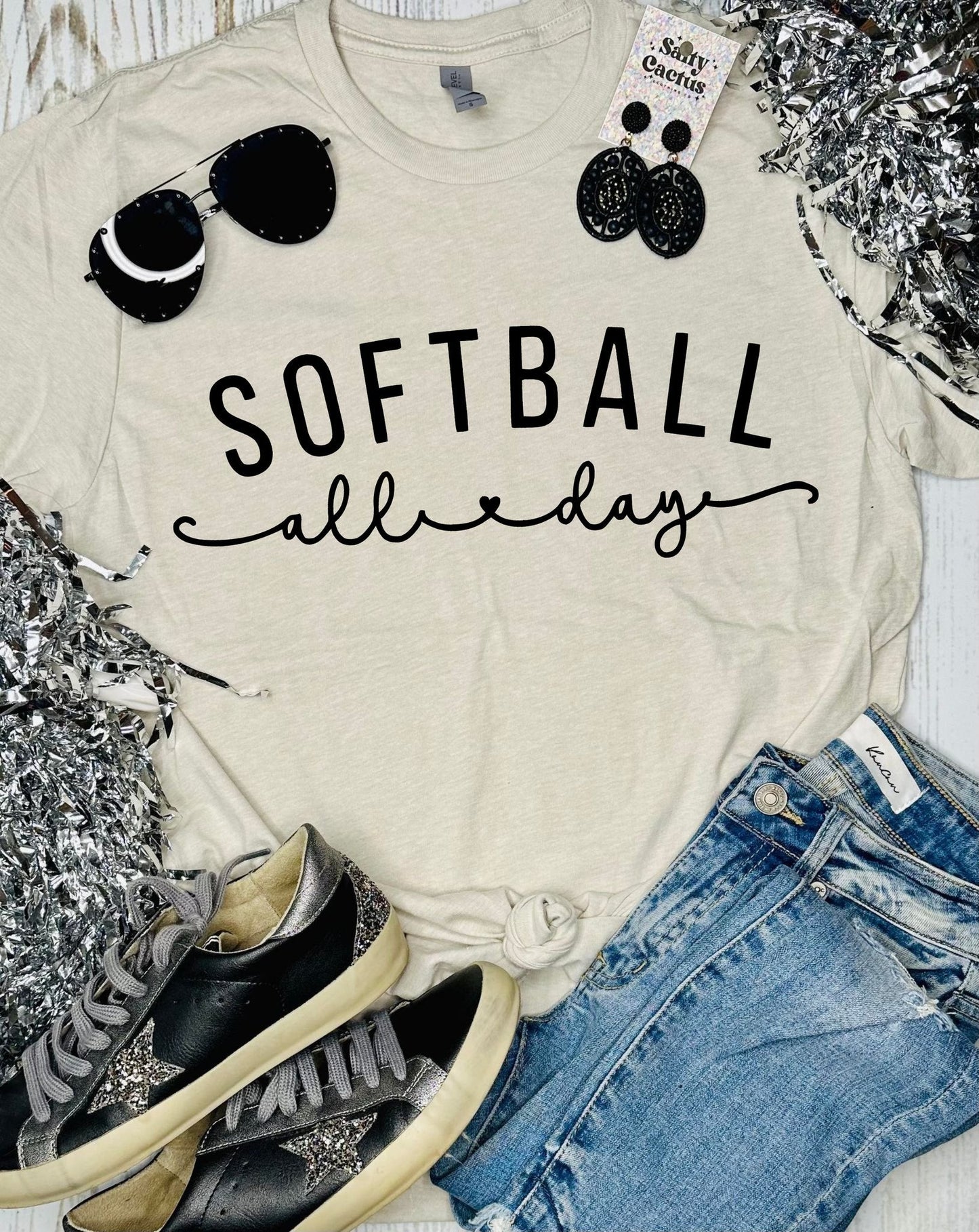 Softball All Day Tan Tee