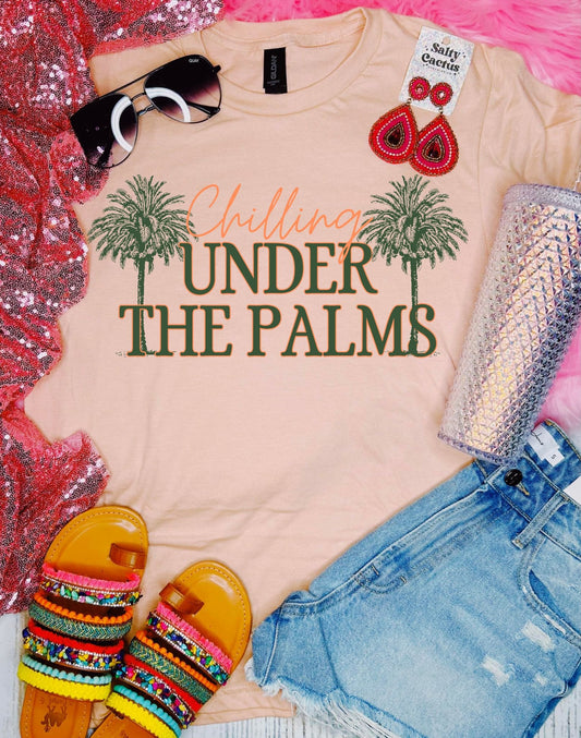 Chilling Under the Palms Peach Tee