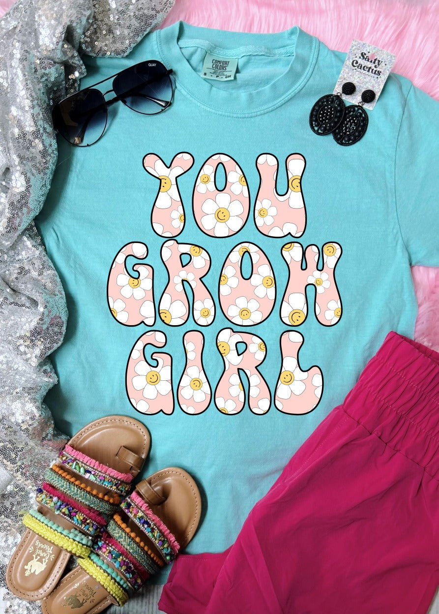 *DTF* You Grow Girl Groovy Chalky Mint Comfort Color