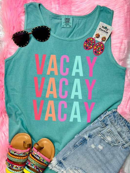 *DTF* Vacay Vacay Vacay Seafoam Comfort Color Tank