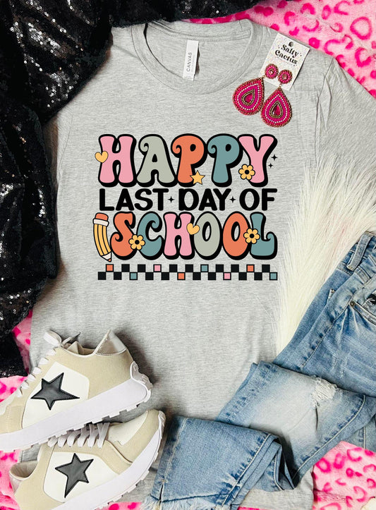 Happy Last Day of School Retro Ash Tee