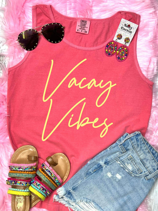 *DTF* Vacay Vibes Watermelon Comfort Color Tank