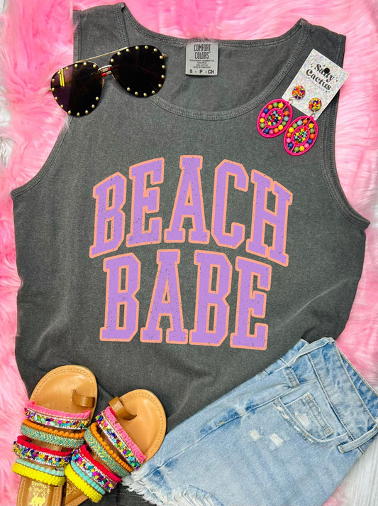 *DTF* Beach Babe Purple Distressed Pepper Comfort Color Tank