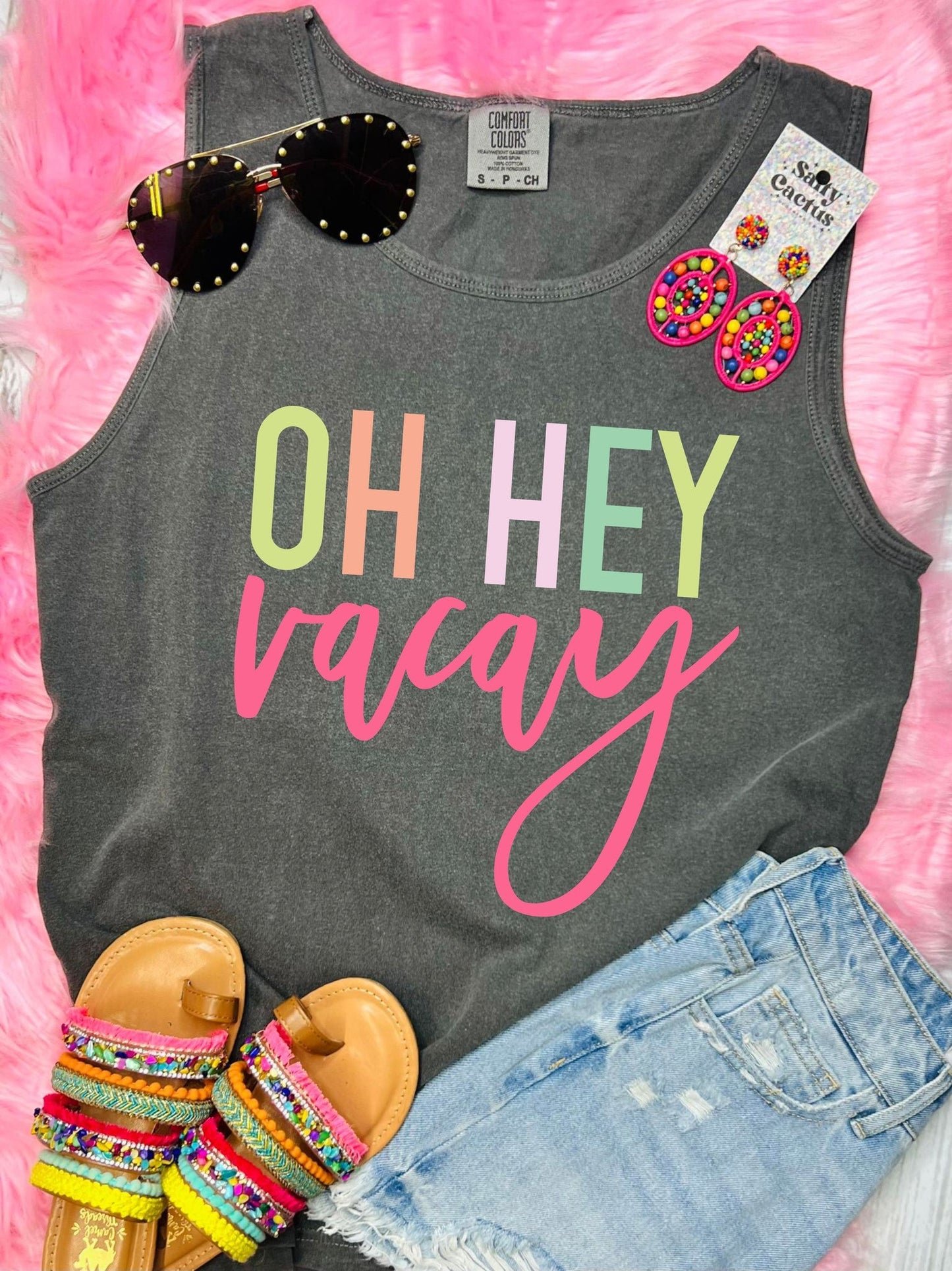 *DTF* New Oh Hey Vacay Colorful Pepper Comfort Color Tank