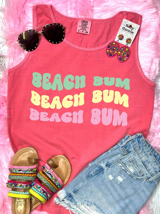 *DTF* New Beach Bum Colorful Watermelon Comfort Color Tank