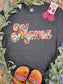 *DTF* Spring Floral Dark Grey Tee