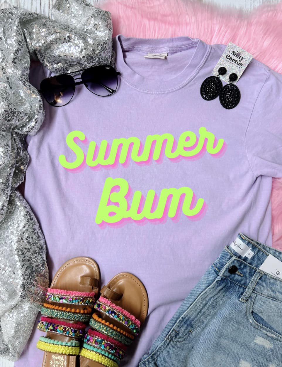 *DTF* Summer Bum Cursive Orchid Comfort Color