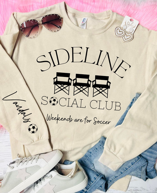 *Customizable* Sideline Social Club Soccer Tan Sweatshirt