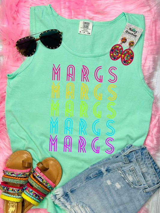 *DTF* Margs Stacked Colorful Island Reef Comfort Color Tank