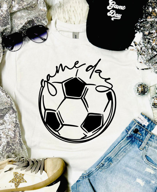 Game Day Soccer Ball White Tee