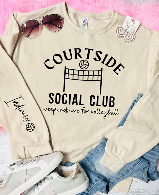 *Customizable* Court Side Social Clubs Weekends Are For Volleyball Tan Sweatshirt