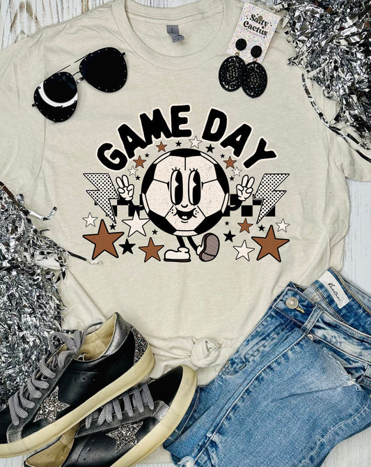 Game Day Retro Groovy Tan Tee