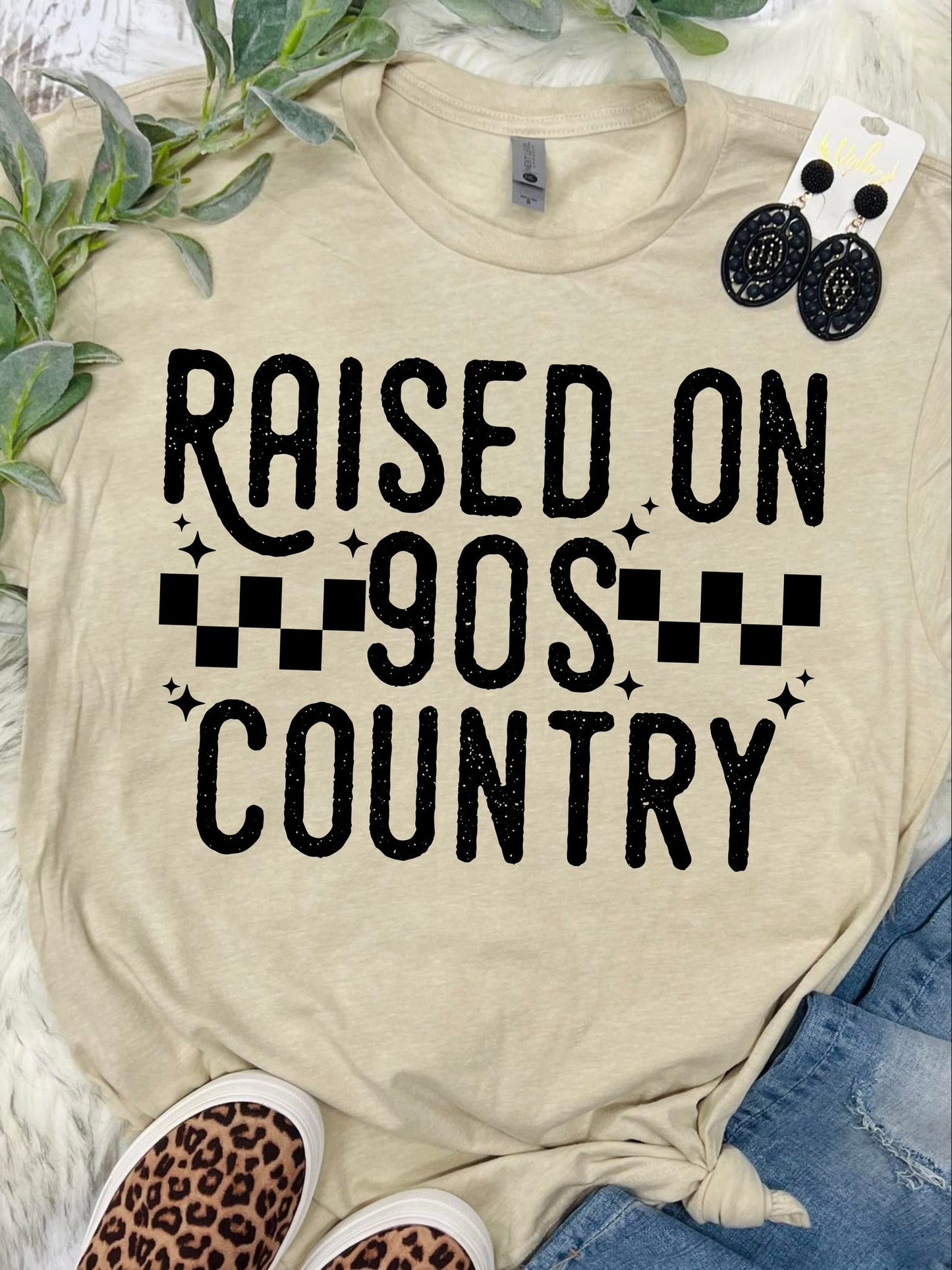 Raised on 90's Country Tan Tee