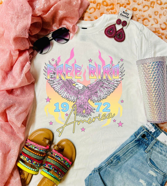 Free Bird 1972 America White Tee