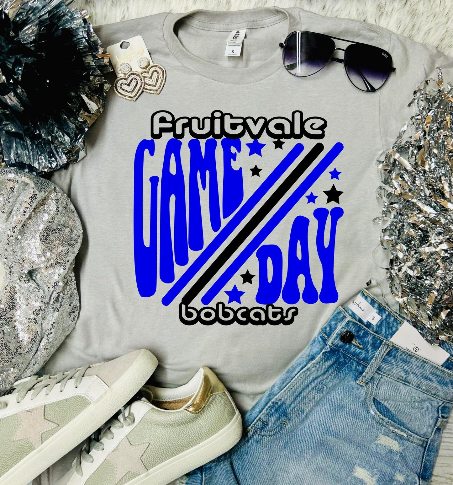 *DTF* Game Day Retro Mascot Stone Tee