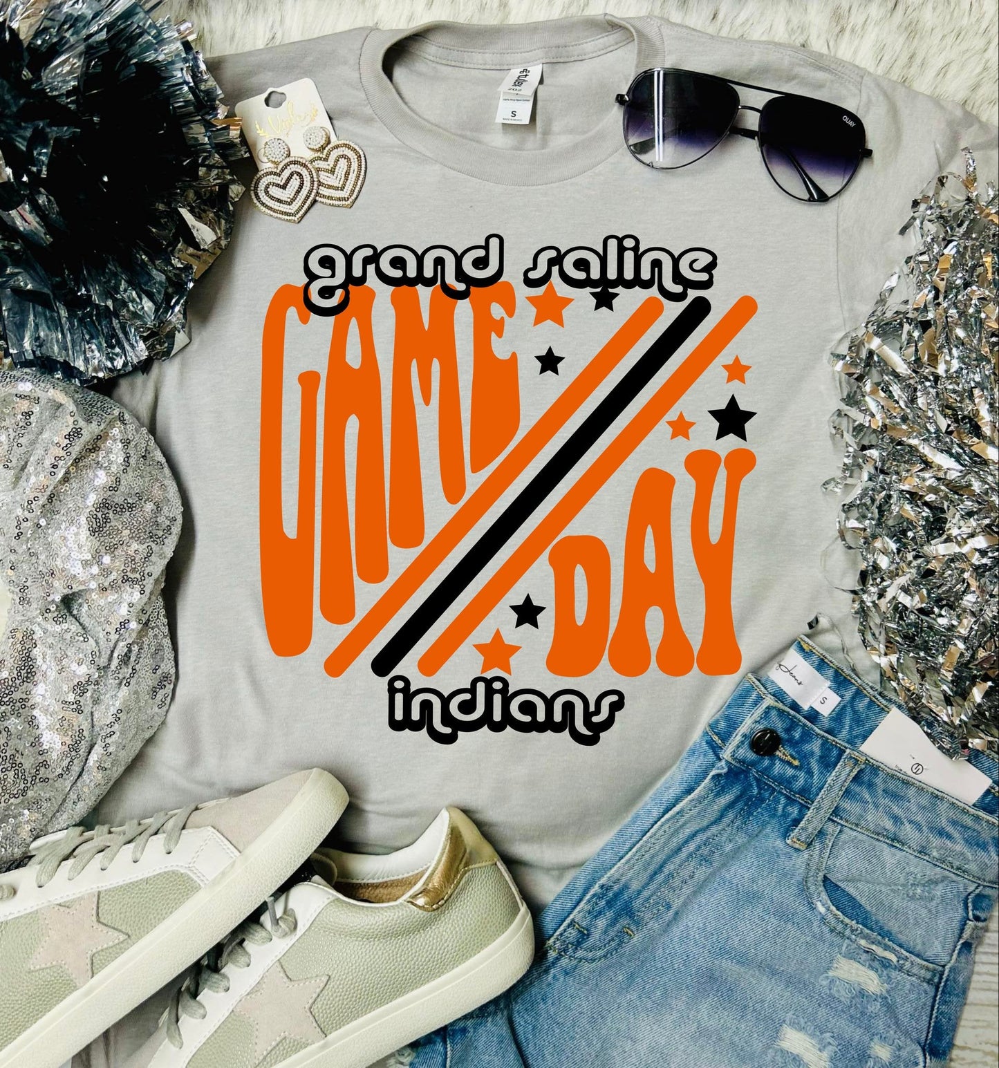 *DTF* Game Day Retro Mascot Stone Tee