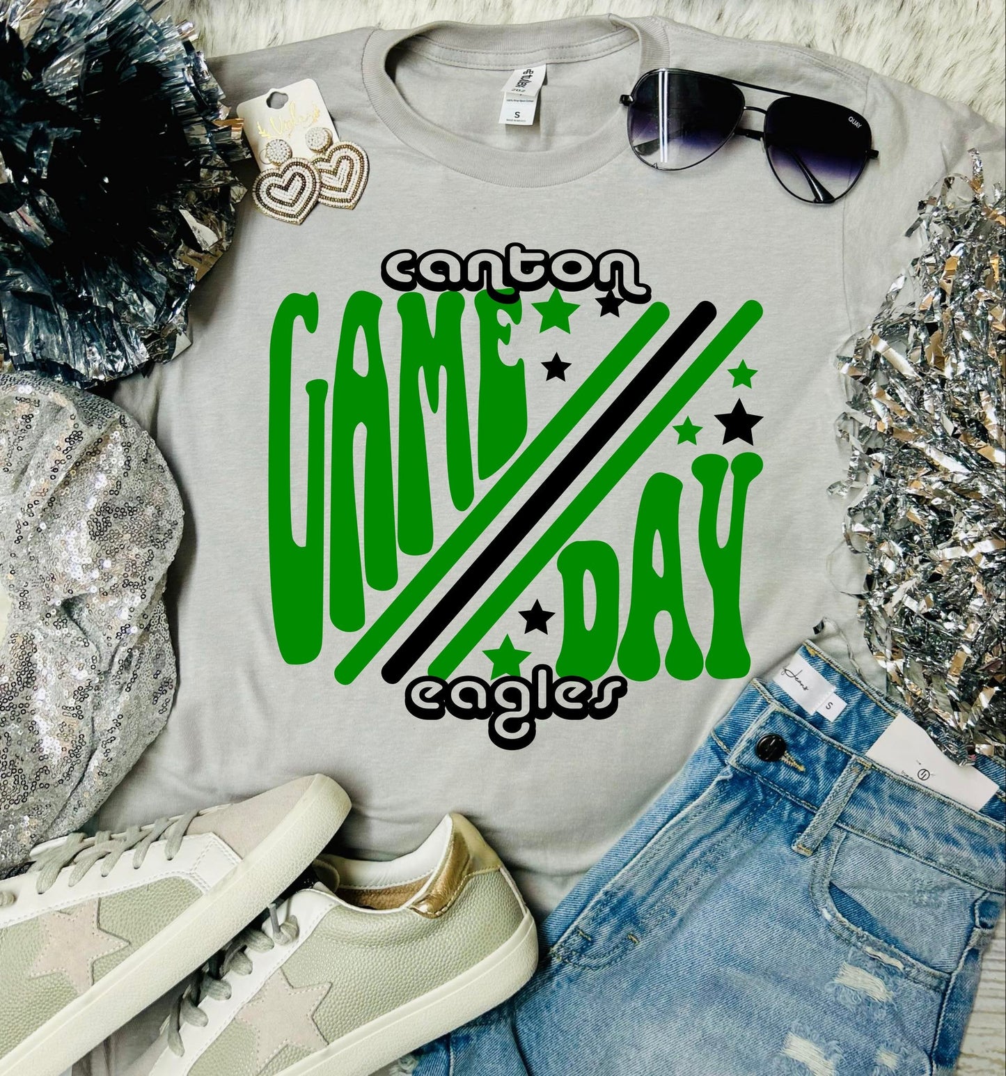 *DTF* Game Day Retro Mascot Stone Tee