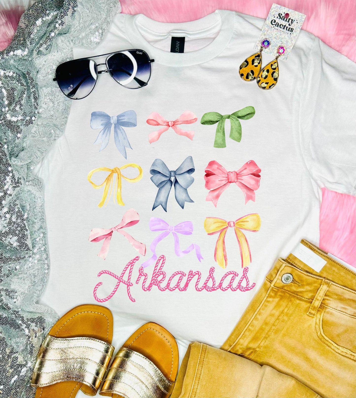 Colorful Ribbons State White Tee