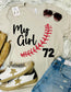 My Boy/Girl Stitch Custom Number Tan Tee