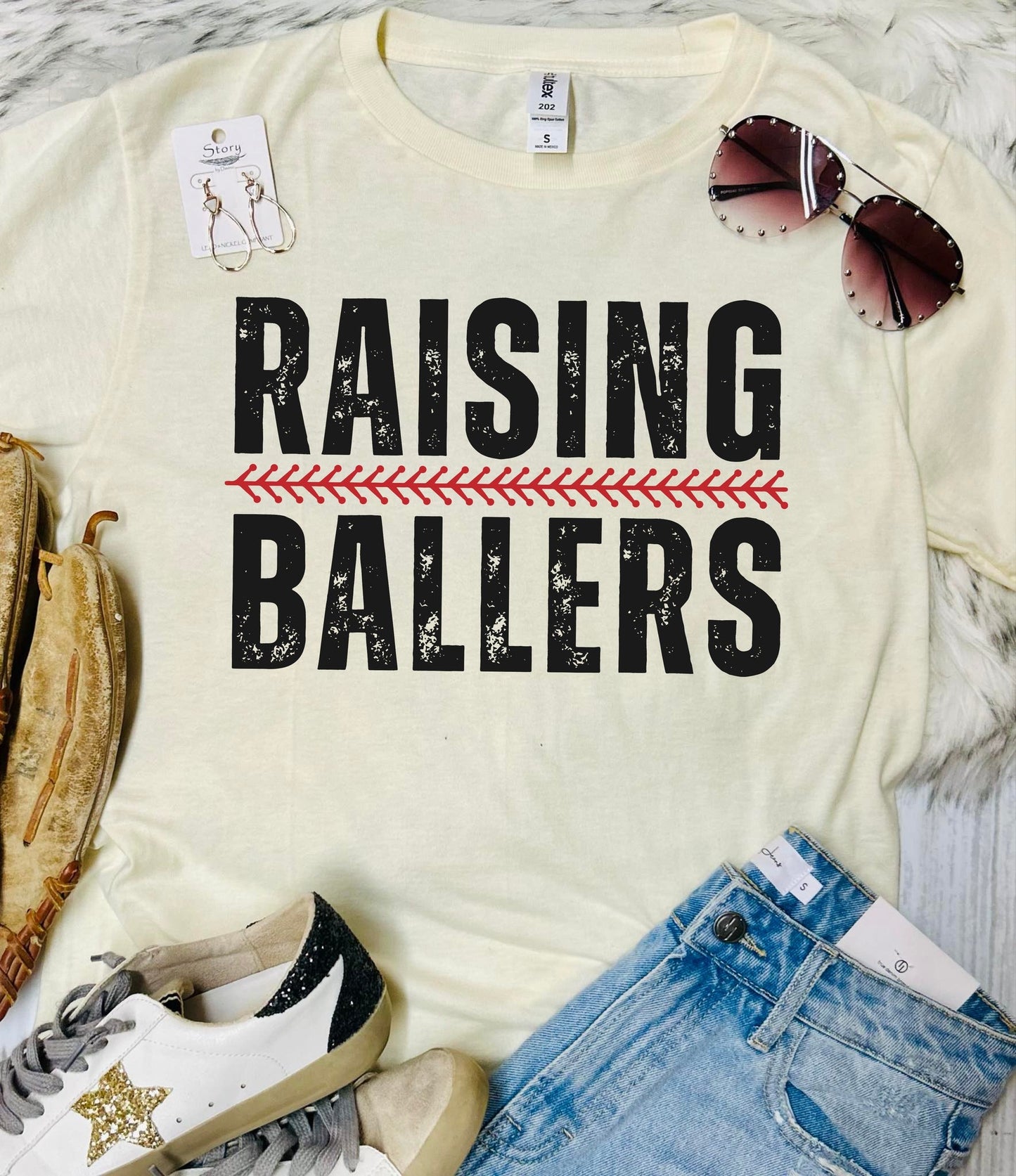 Raising Ballers Natural Tultex Tee