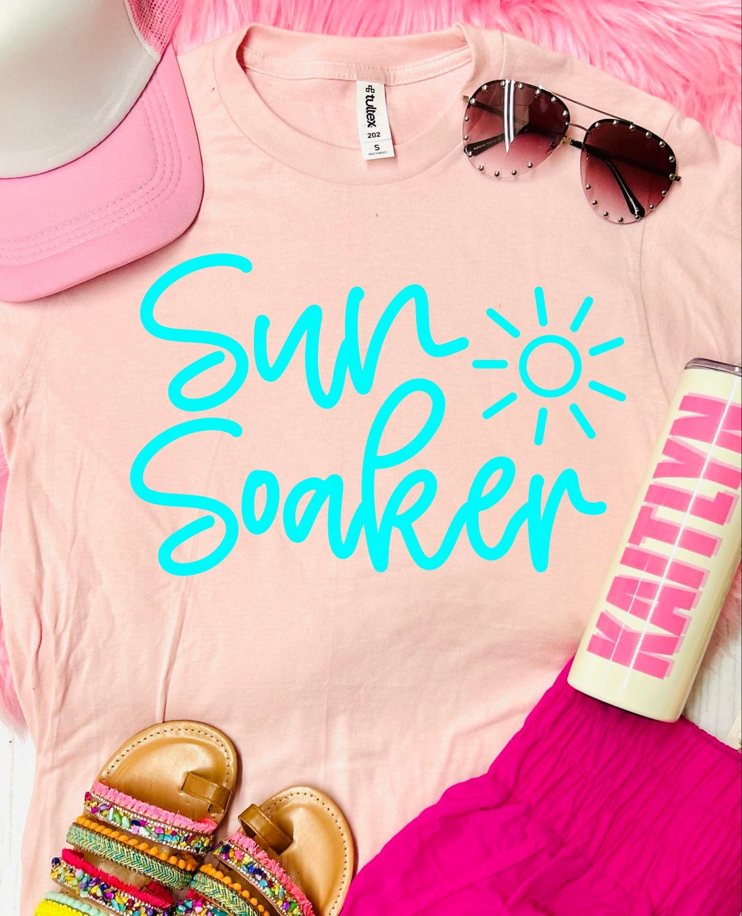 * DTF* Sun Soaker Baby Pink Tultex Tee