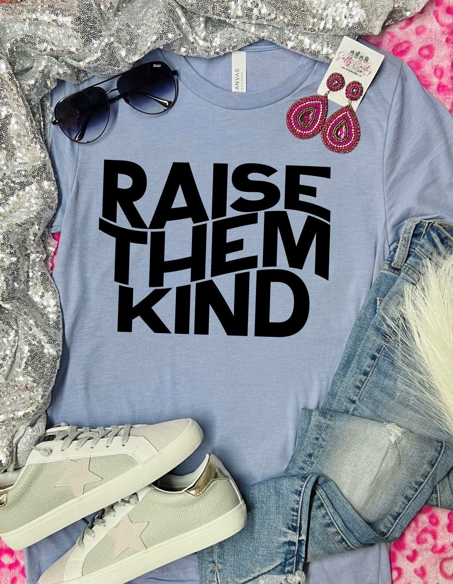 Raise Them Kind Retro Heather Storm Tee