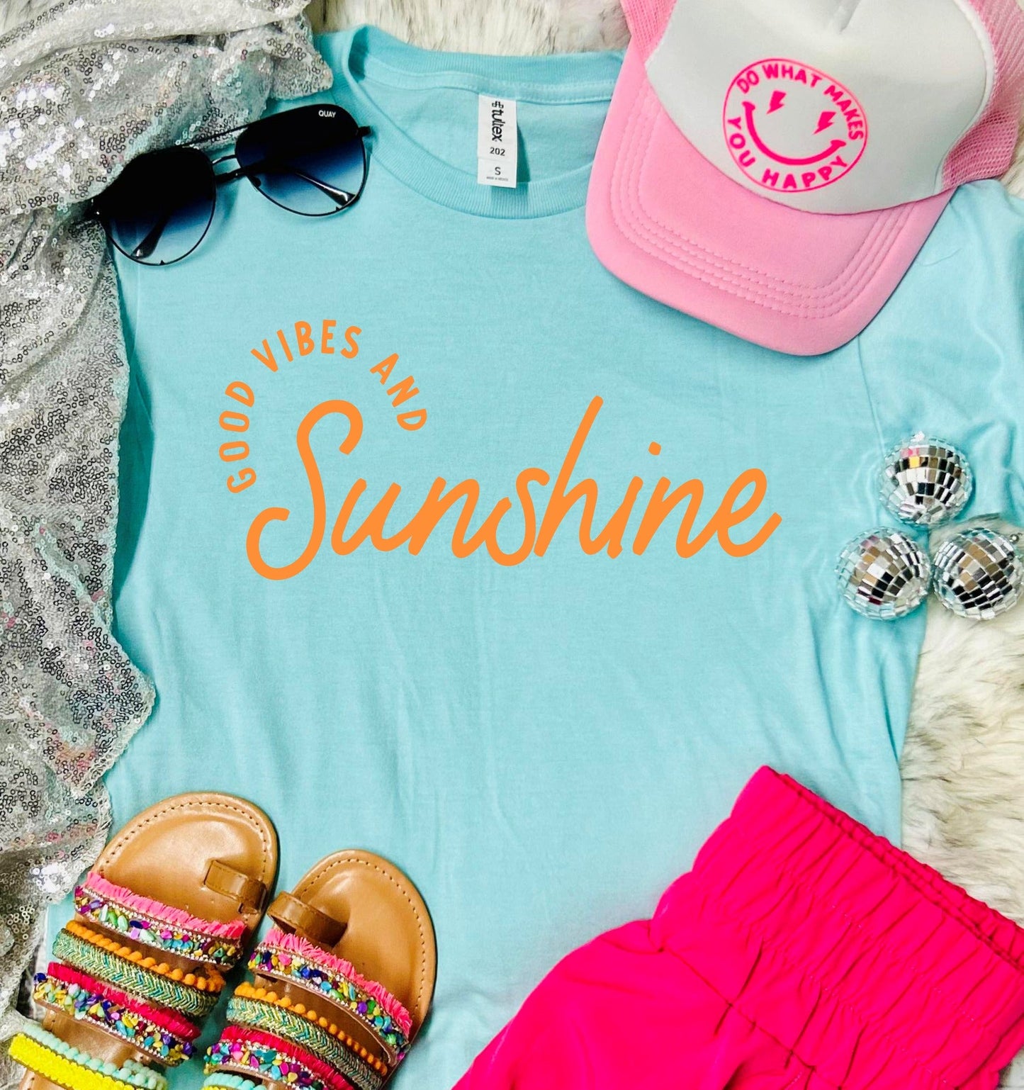 Good Vibes and Sunshine Heather Purist Tee