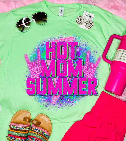 Hot Mom Summer 80's Neo Mint Tee