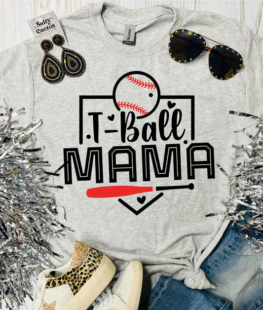 *Custom* T-ball Heart Name Ash Grey Tee