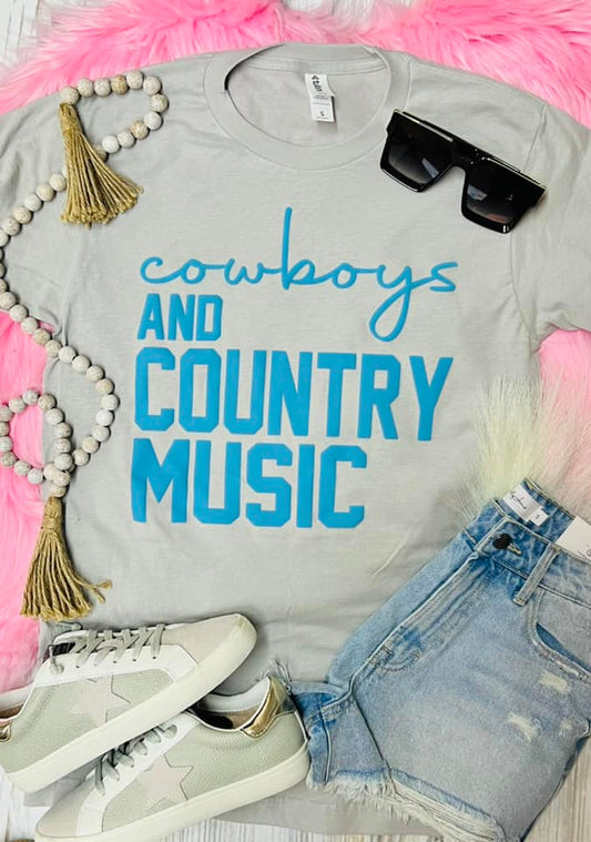 *PUFF* Cowboys & Country Music Silver Tultex