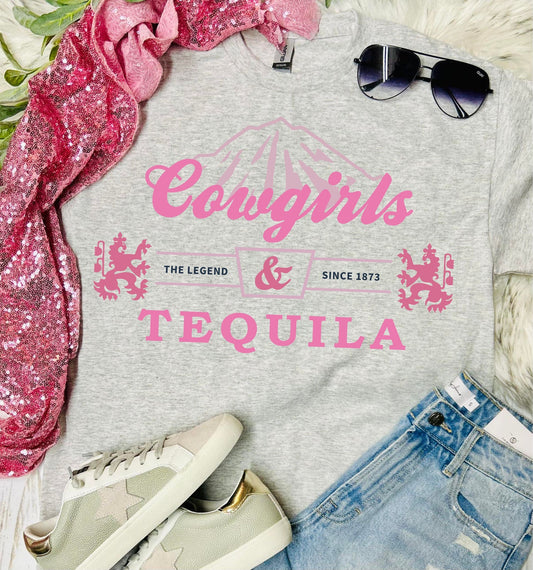 Cowgirls & Tequila Ash Grey Tee