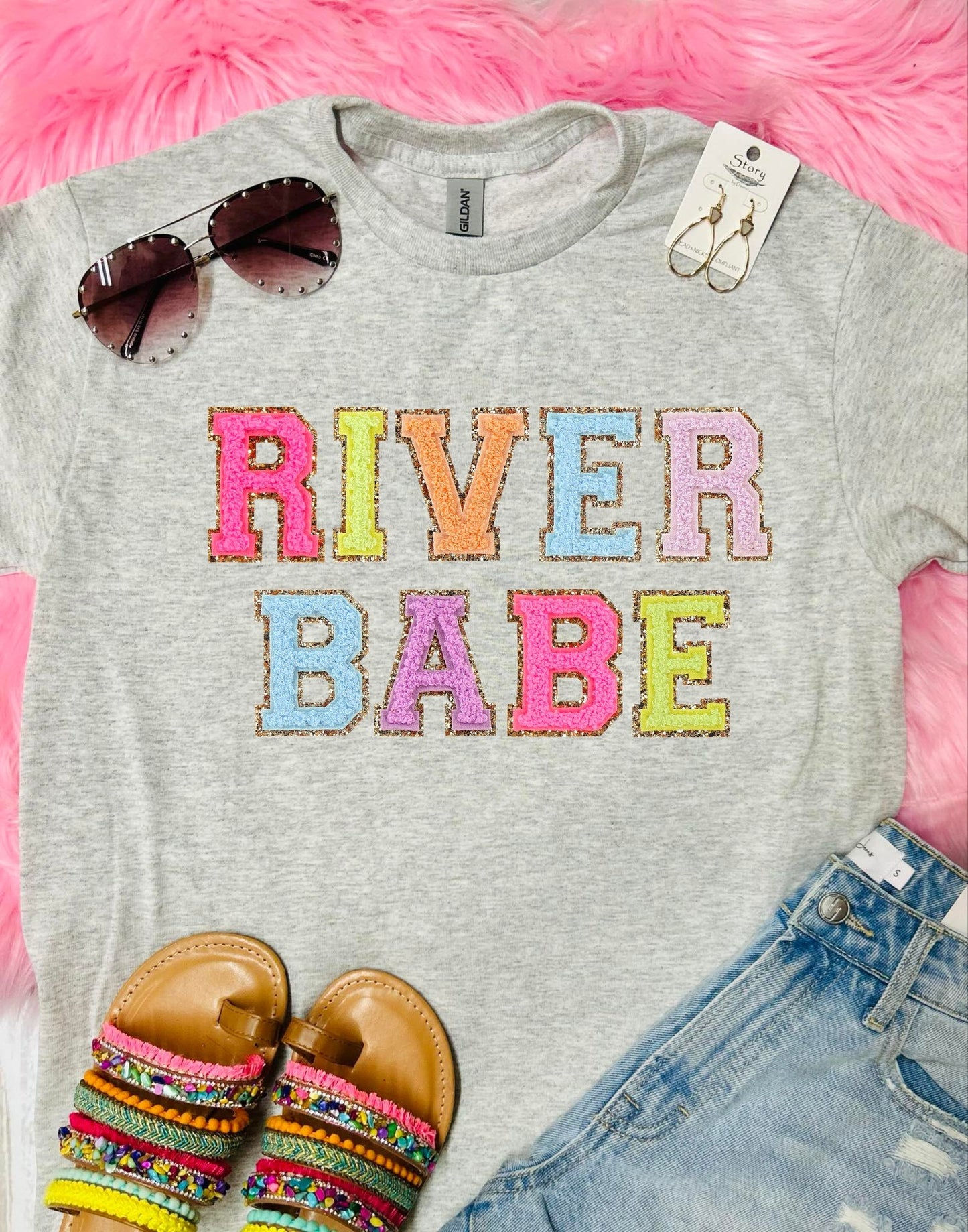 River Babe Faux Ash Grey Tee