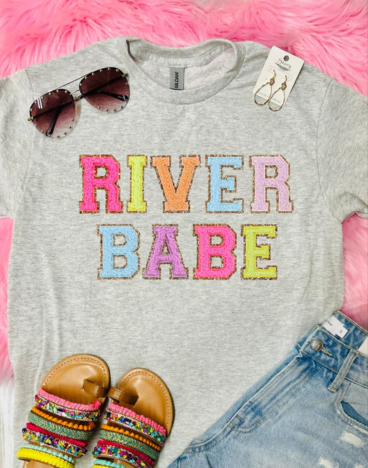 River Babe Faux Ash Grey Tee