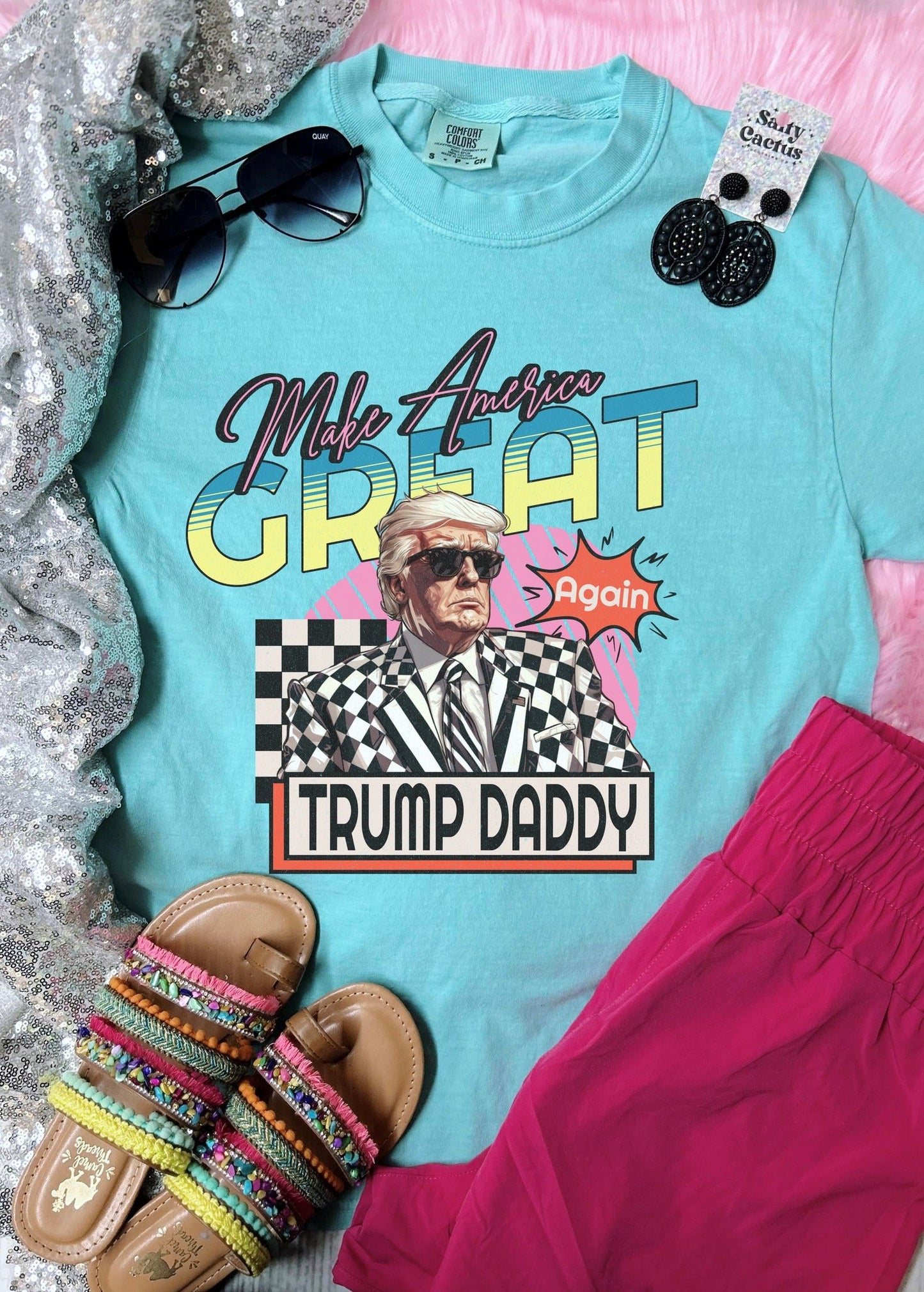 *DTF* Make America Great T Daddy Chalky Mint Comfort Color Tee