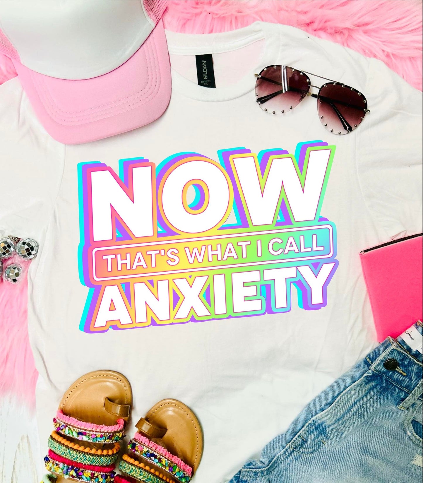 Funny Anxiety White Tee