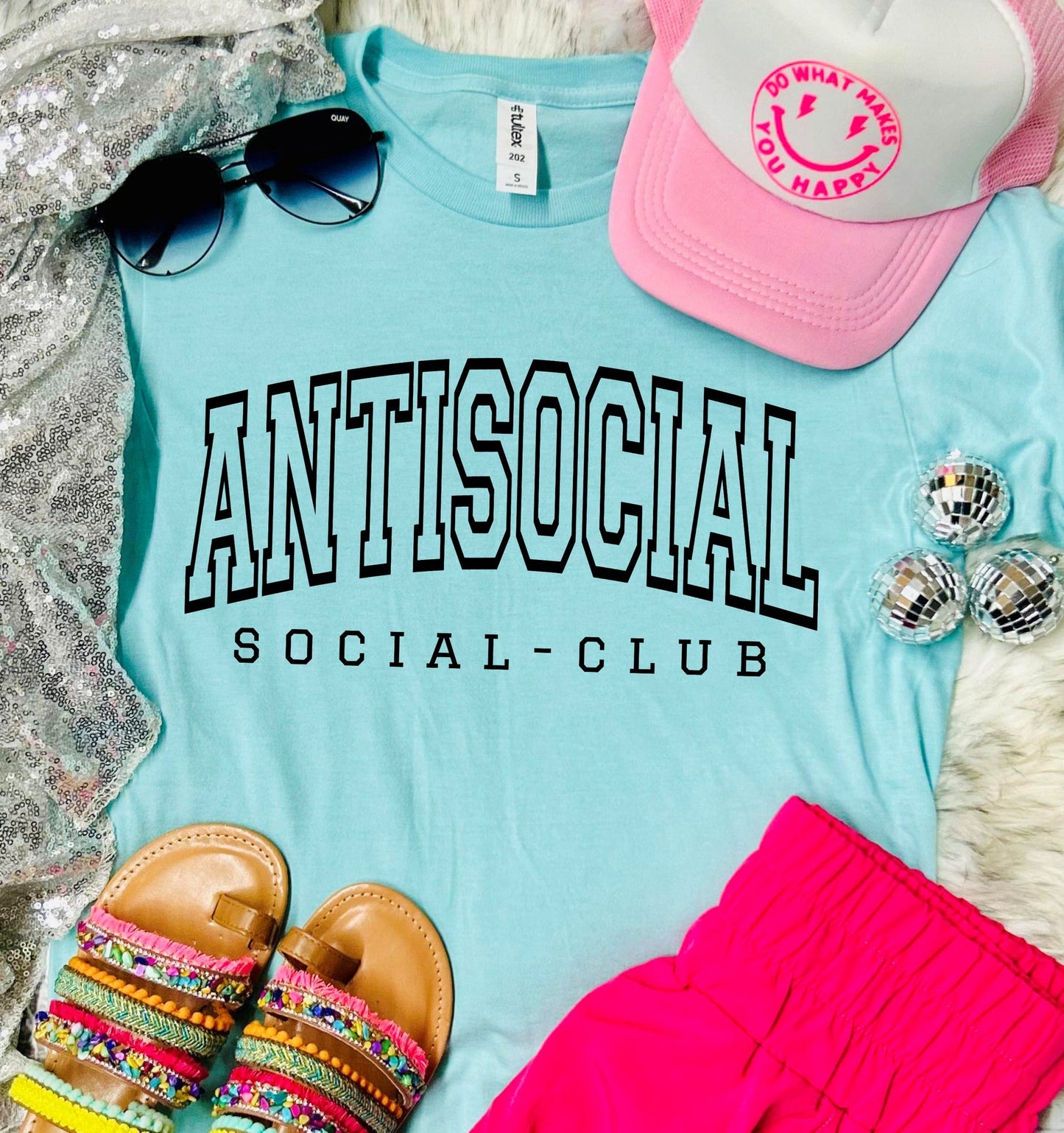 Antisocial Social Club Heather Purist Blue Tee