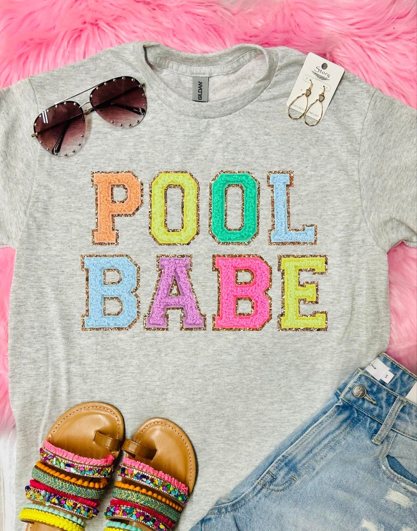 Pool Babe Faux Ash Grey Tee