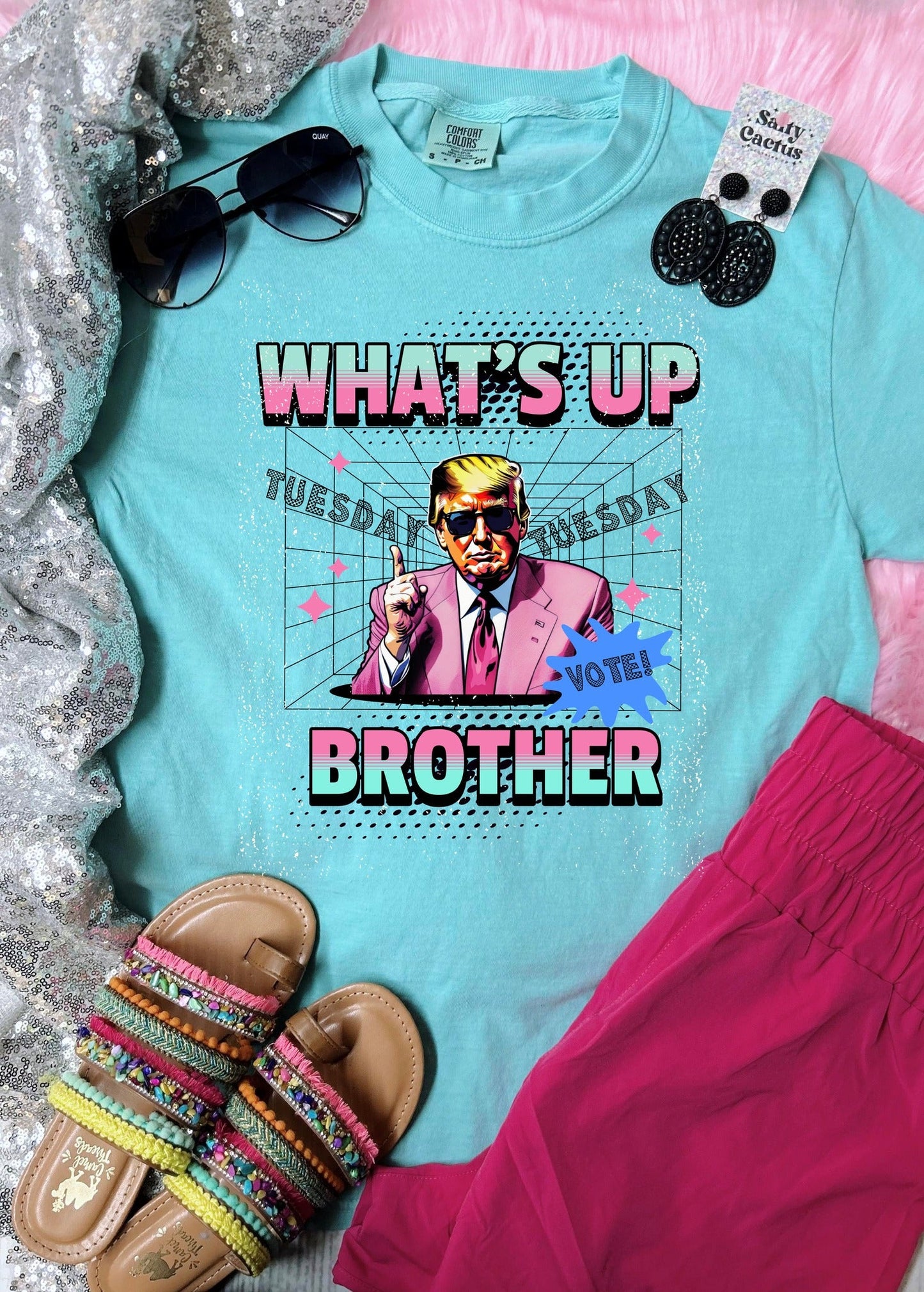 *DTF* What's Up Brother T Chalky Mint Comfort Color Tee